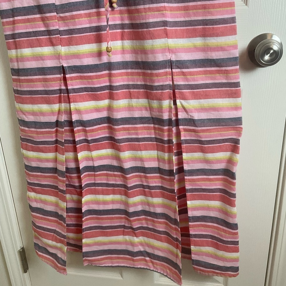 4Our Dreamers Anthropologie Striped V-Neck Maxi Dress Size Large - Picture 7 of 11